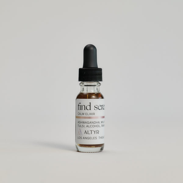 Find Serenity Calm Elixir package on a white floor