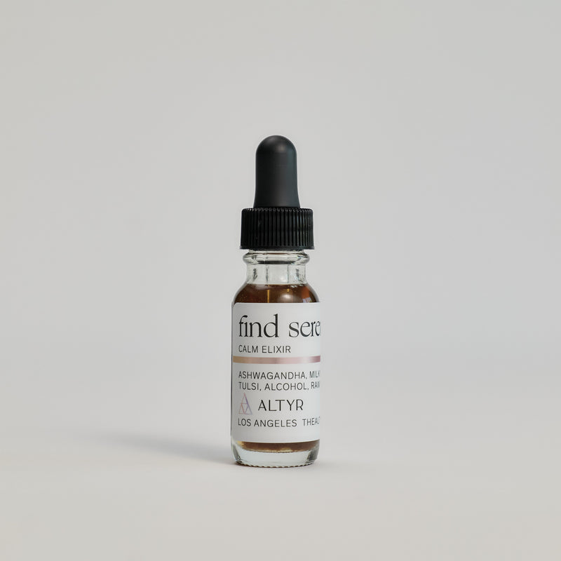 Find Serenity Calm Elixir package on a white floor